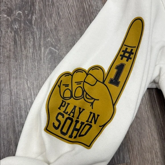 Zara New York Graphic Hoodie - Cream Size M - Picture 4 of 6